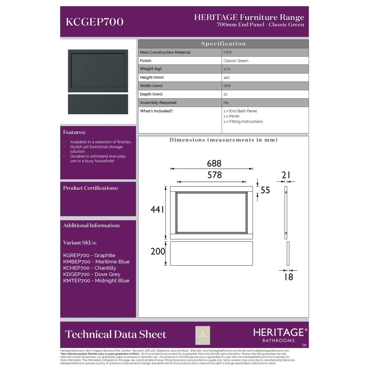 Heritage Bath Panel Heritage Bath End Panel