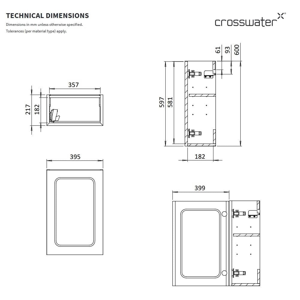 Crosswater Cloakroom Vanity Unit Crosswater Alo Single Door Wall Mounted 400mm Cloakroom Vanity Unit with Basin