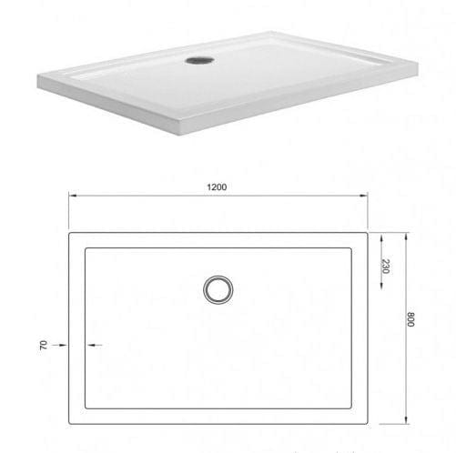 Crosswater Rectangle Shower Tray Crosswater 35mm Acrylic Rectangle Shower Tray