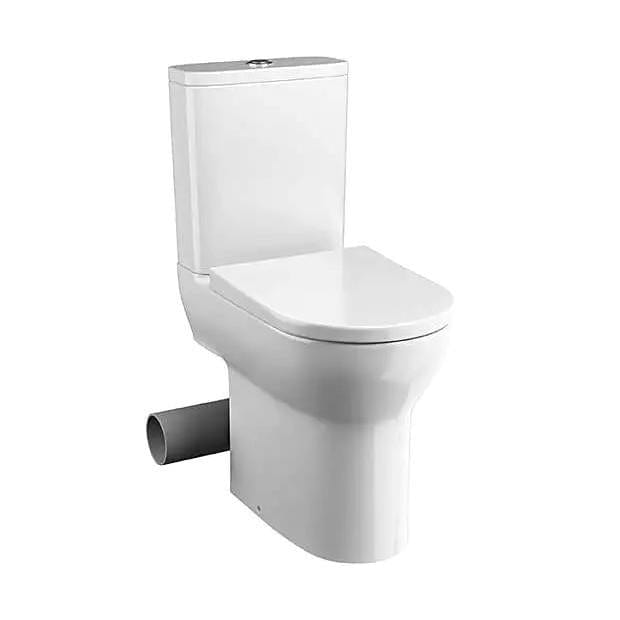 Tissino Close Coupled Toilet Left Hand / Matt Black Tissino Nerola Rimless Closed Coupled Toilet - Right or Left Soil Exit - with Soft Close Wrapover Seat