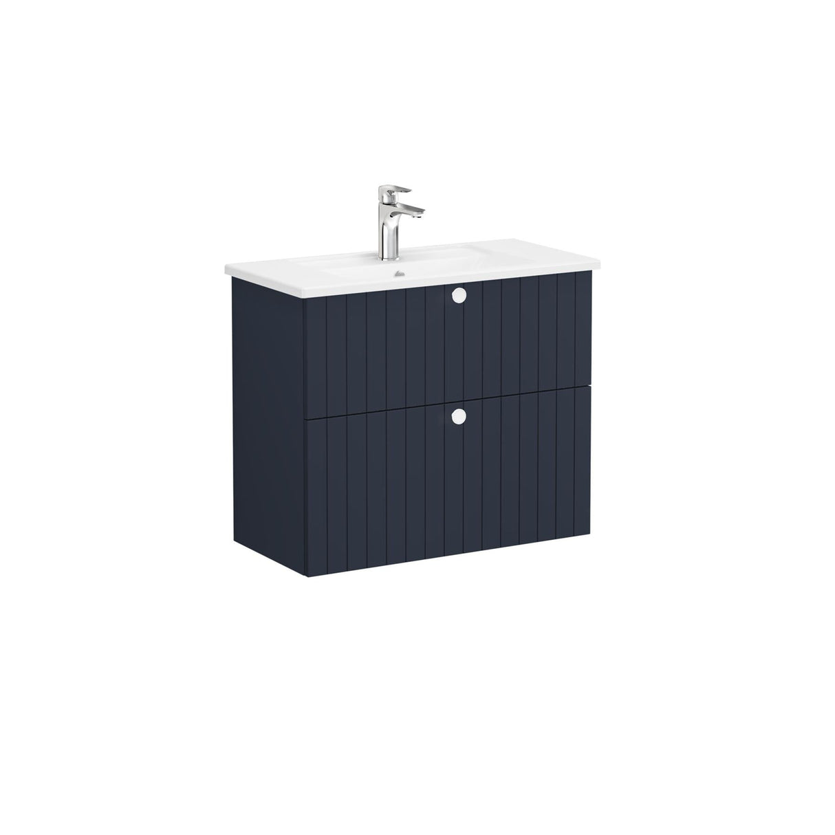 VitrA Wall Mounted Vanity Unit VitrA Root Groove Wall Mounted 2 Drawer 800mm Vanity Unit with Basin