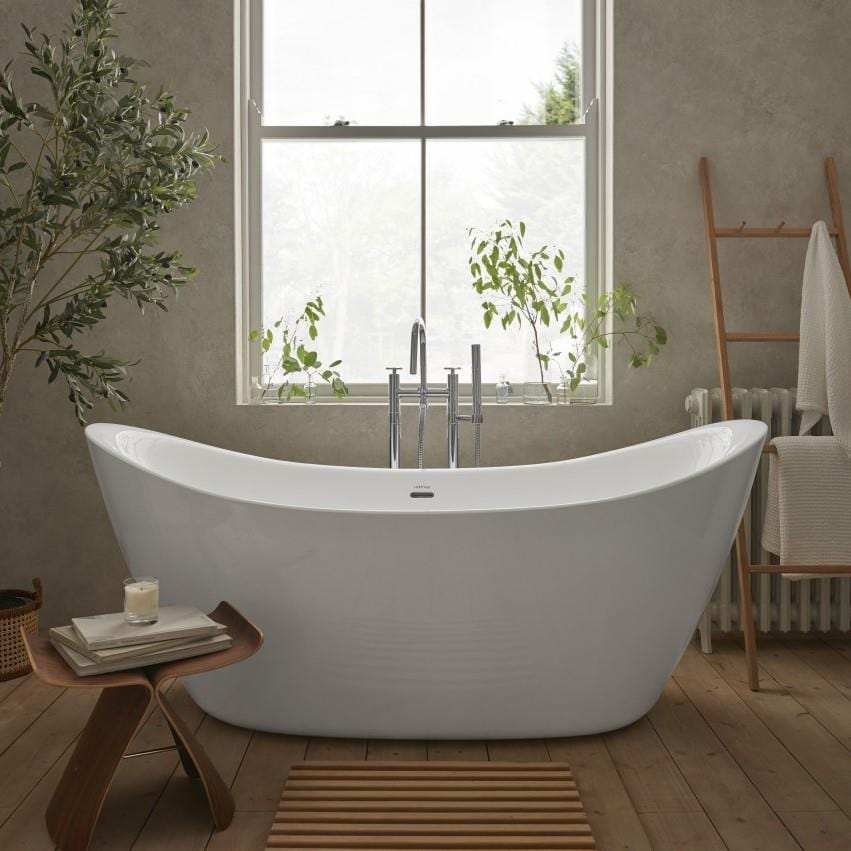 Heritage Modern Freestanding Bath Heritage Pomeroy Double Ended Acrylic Freestanding Bath - 1730mm x 750mm - White