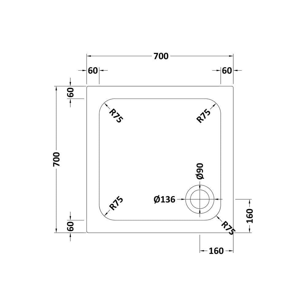 Aquarius Square Shower Tray Aquarius Urbano Square 45mm Stone Resin Shower Tray in Slate Grey