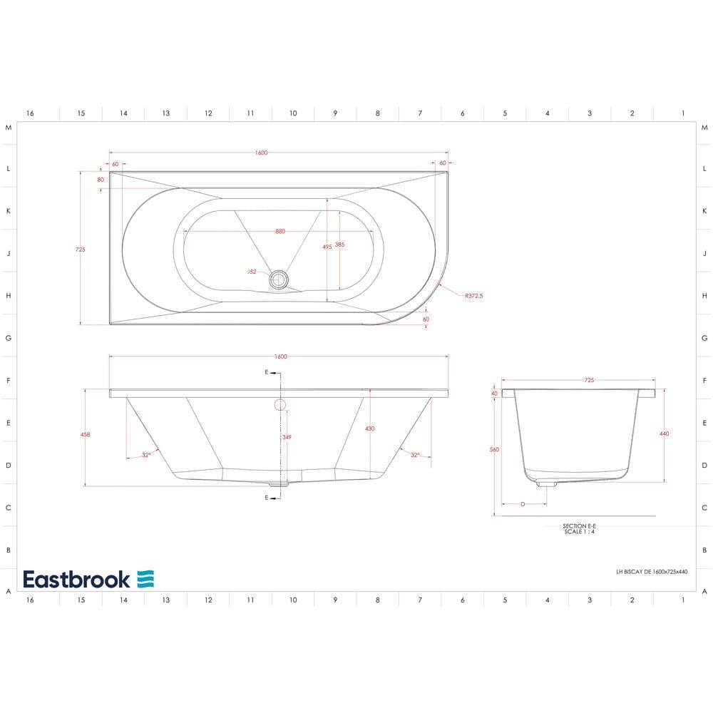 Eastbrook Double Ended Bath Eastbrook Biscay Double Ended Bath with Curved End