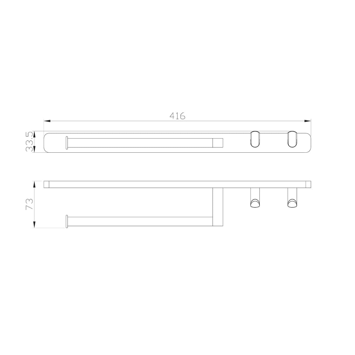 Eastbrook Towel Rails and Rings Eastbrook Asti Towel Ring and Double Hook