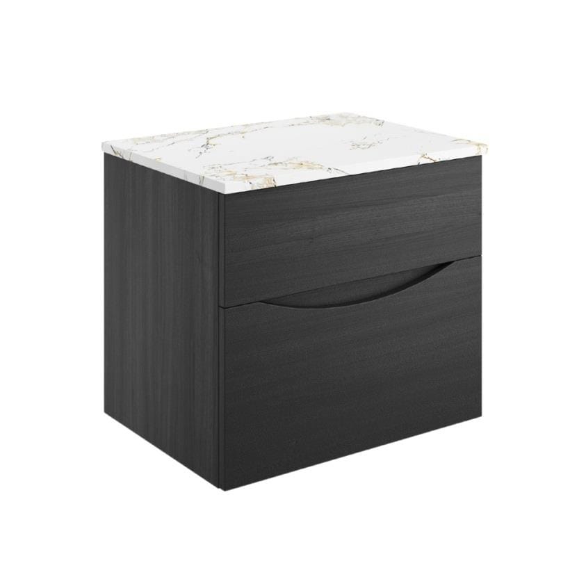 Crosswater Wall Mounted Vanity Unit Crosswater Glide II Wall Mounted Two Drawer Vanity Unit with Worktop