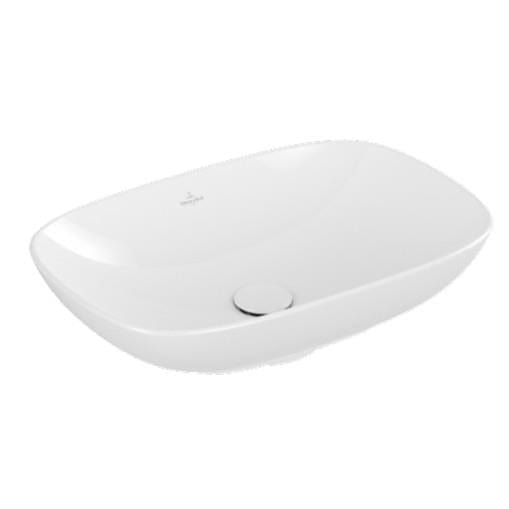 Villeroy & Boch Countertop Basin Villeroy & Boch Loop & Friends Curved Rectangular 560mm Countertop Basin (with Overflow) in White Alpin