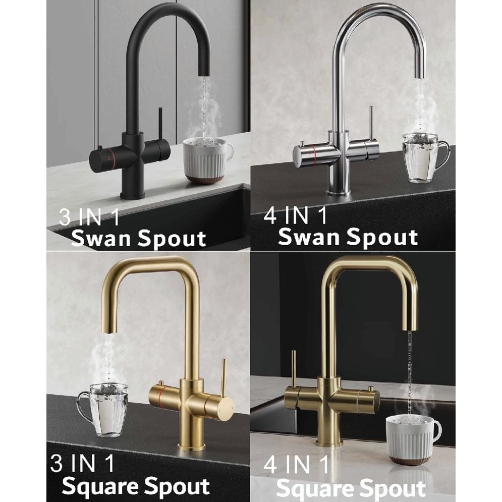 Aquarius Instant Hot Water Tap Aquarius TrueCook 4-in-1 Instant Hot Water Kitchen Tap with Swan Spout