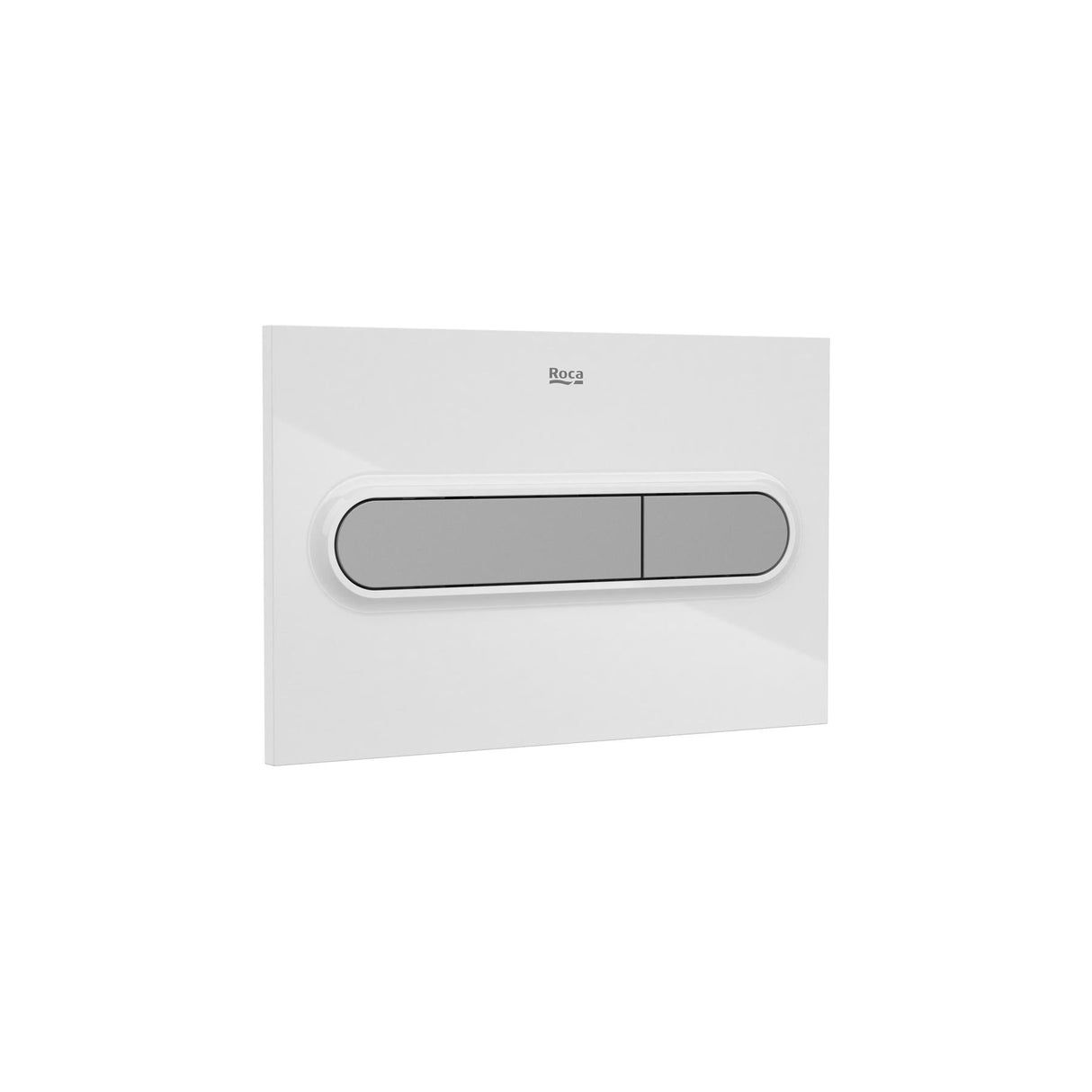 Roca Flush Plate White/Grey Roca Duplo One Flush Plate with Curved Buttons