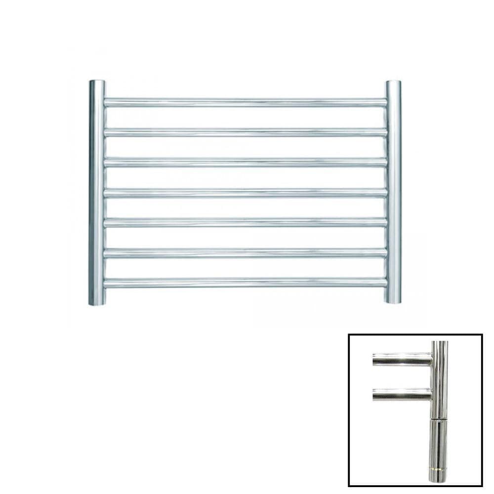 JIS Ladder Rail Polished Chrome / Electric Only with Cylindrical Adjustable Element JIS Sussex Buxted Horizontal Stainless Steel Heated Towel Rail
