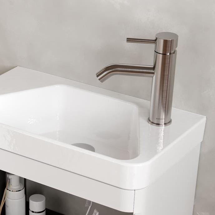 Saneux Mono Basin Tap Saneux COS Basin Mixer Tap in Brushed Nickel