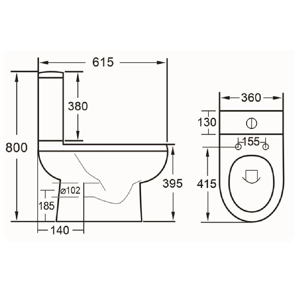 Eastbrook Close Coupled Toilet Eastbrook Dura Rimless Close Coupled Toilet with and Soft Close Seat