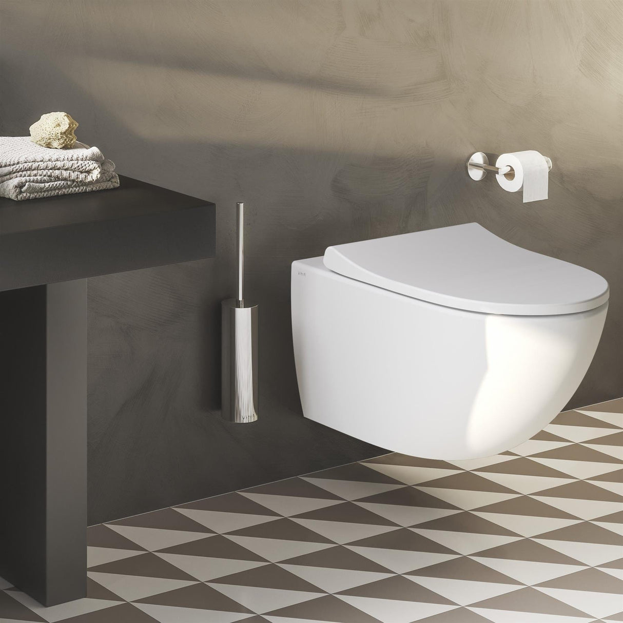 VitrA Toilet Roll Holder VitrA Origin Wall Mounted Toilet Brush and Holder