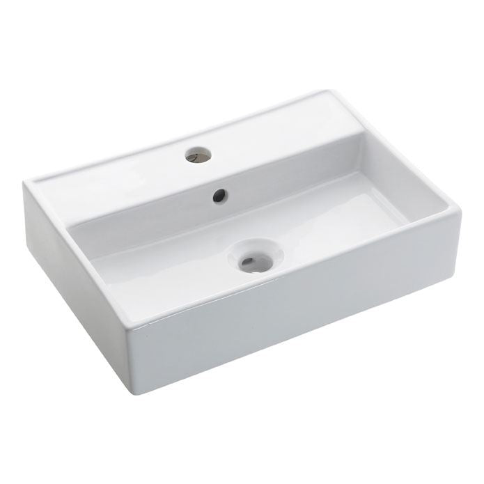 Crosswater Turin 500mm Countertop or Wall Mounted Basin with 1 Tap Hole