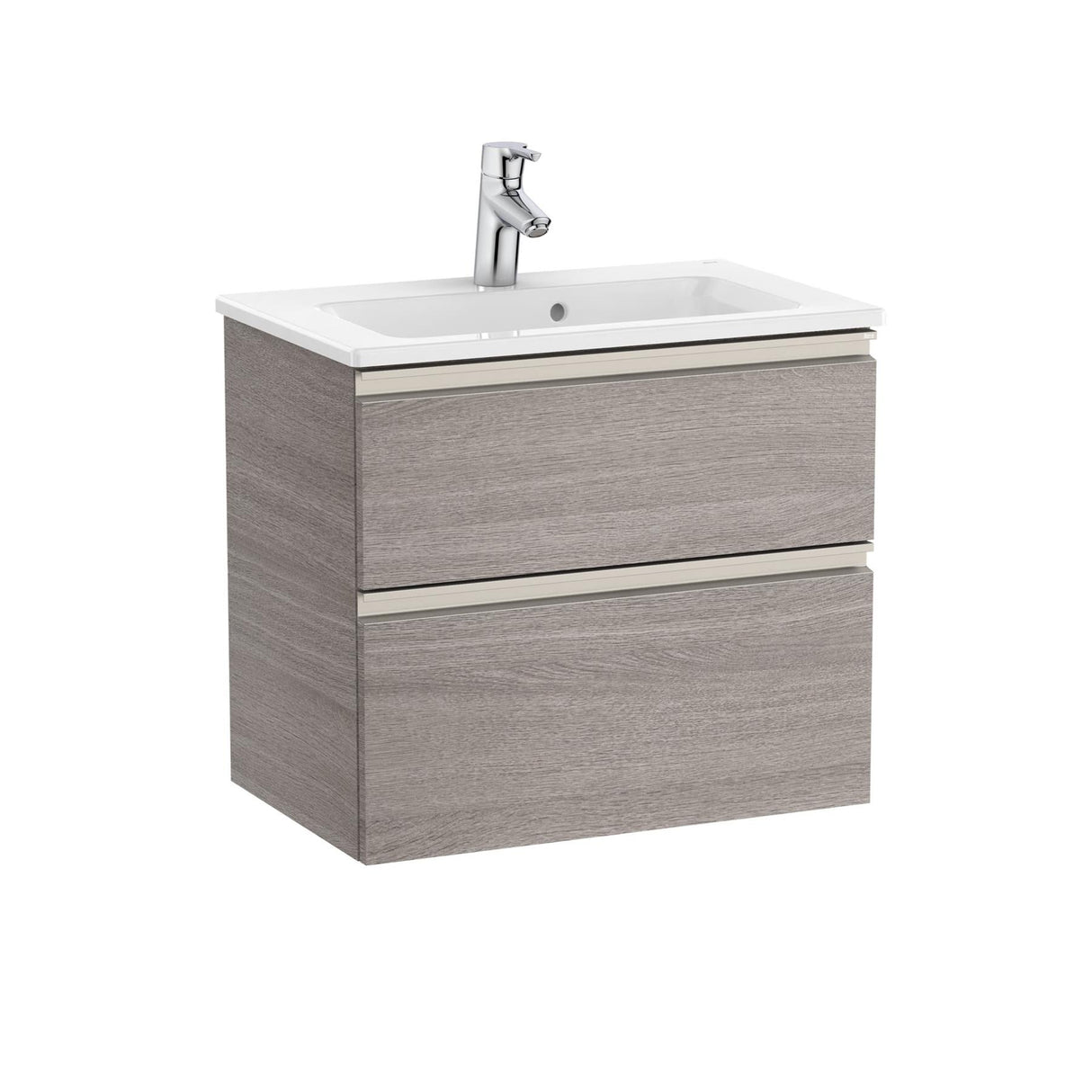 Roca Wall Mounted Vanity Unit Roca The Gap Compact Wall Mounted 600mm Two Drawer Vanity Unit with Basin