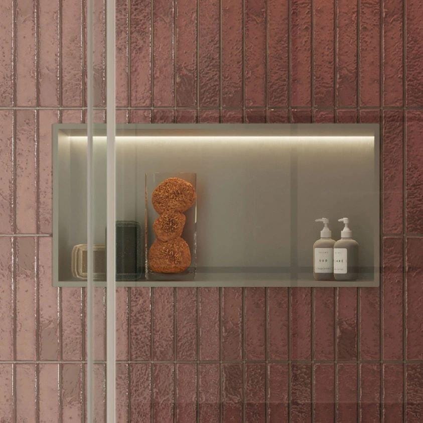 Crosswater Shelf Crosswater Rectangular Shower Niche with LED - 610 x 305mm
