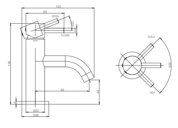 Crosswater Mono Basin Tap Crosswater MPRO Mini Basin Mixer Tap - Chrome