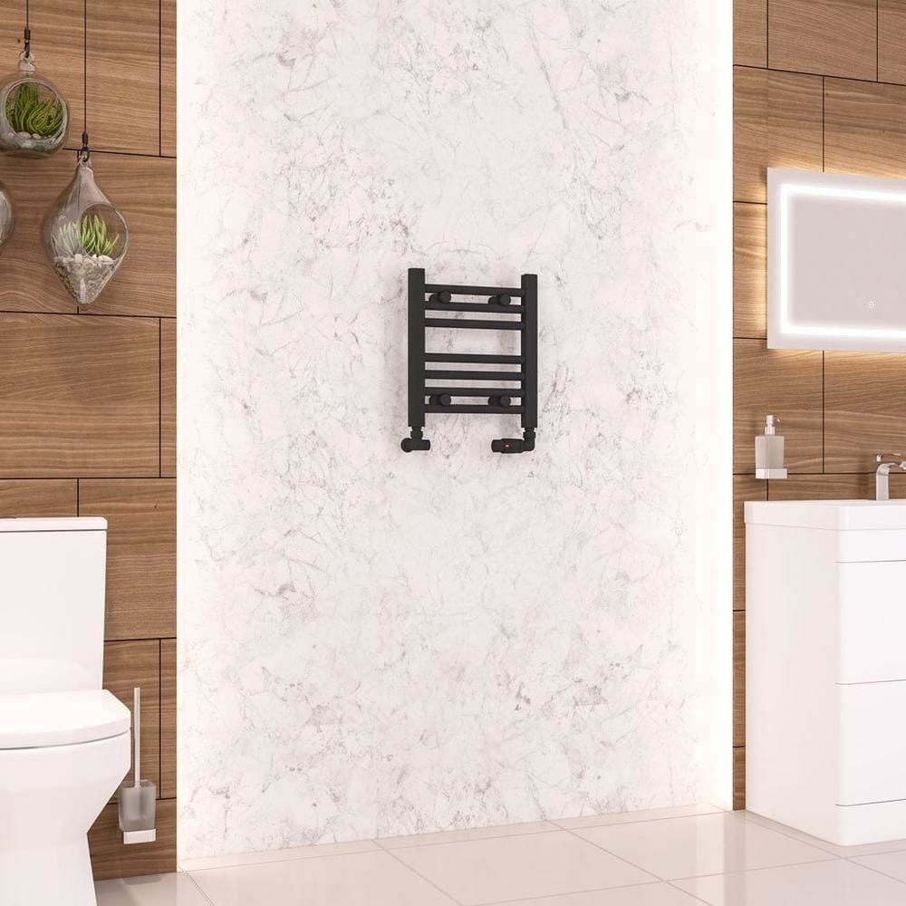 Eastbrook Wendover Straight Vertical Heated Towel Rail in Matt Black