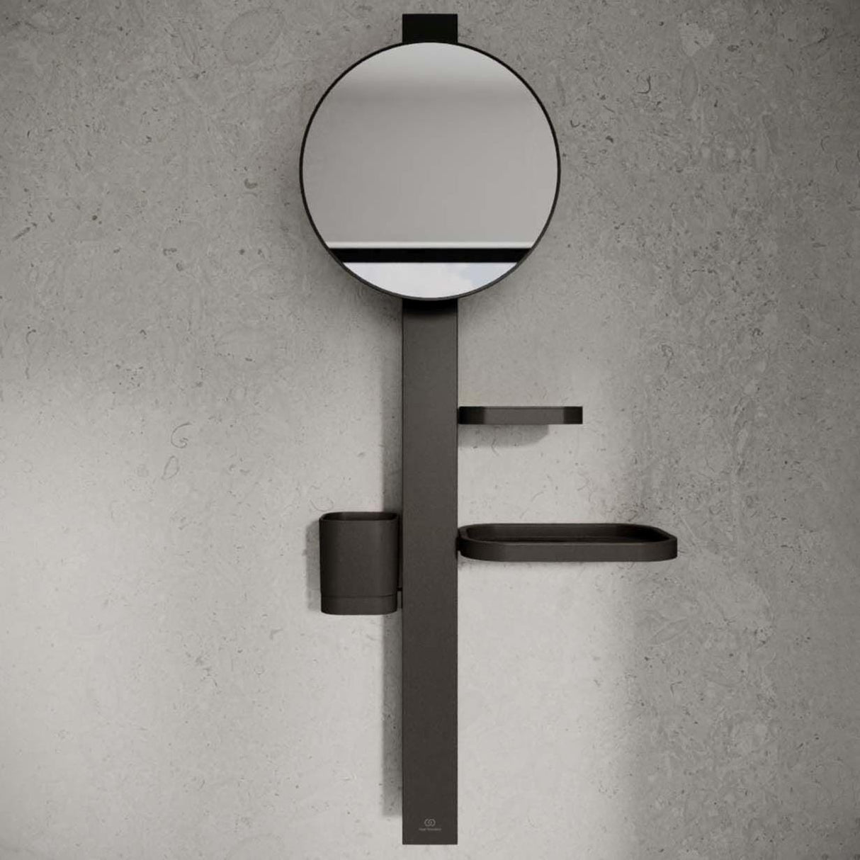 Ideal Standard Cosmetic and Shaving Mirror Silk Black Ideal Standard ALU+ Small Beauty Bar with Mirror