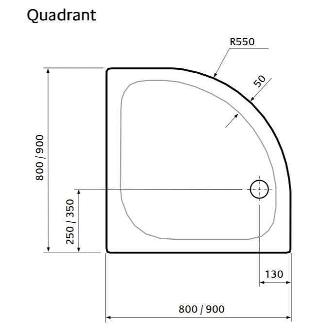 Aquarius Quadrant Shower Tray Aquarius Pluvia 45mm Stone Resin Quadrant Shower Tray