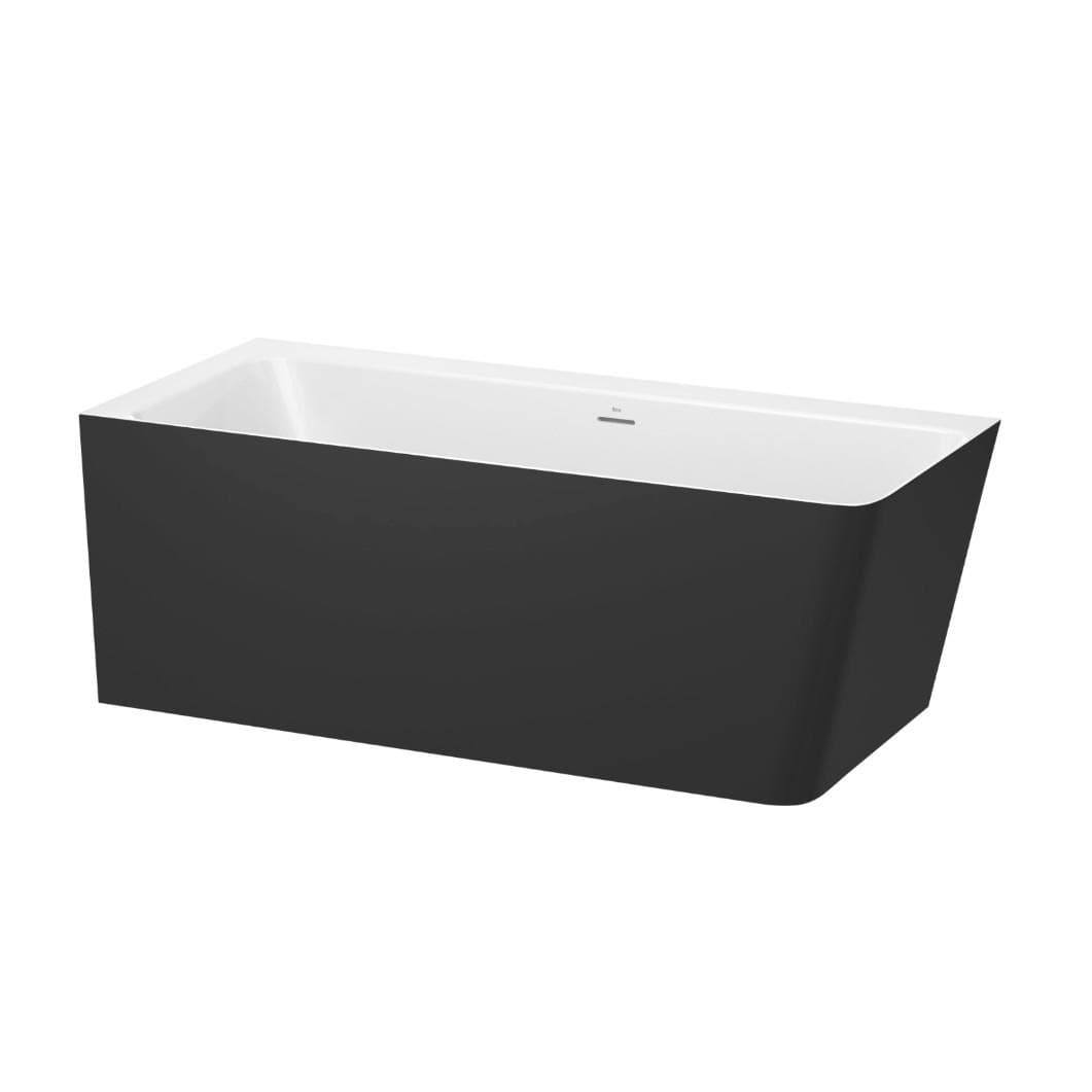 Roca Corner Bath Black/White / Left Hand Roca Ona Asymmetric Corner Stonex® Bath