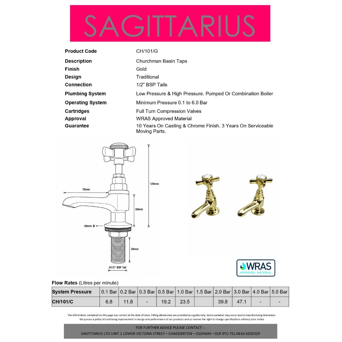 Sagittarius Pillar Basin Tap Sagittarius Churchman Basin Taps