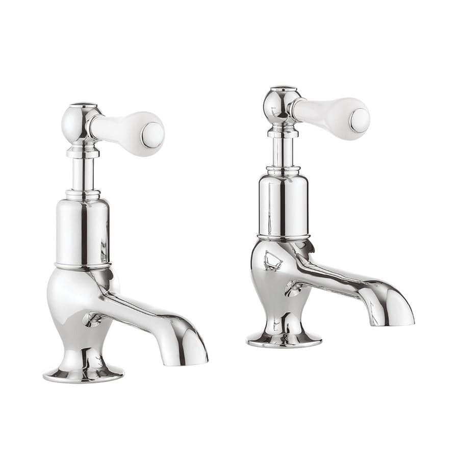 Crosswater Pillar Basin Tap Crosswater Belgravia Lever Long Nose Basin Mixer Taps (Pair) in Chrome