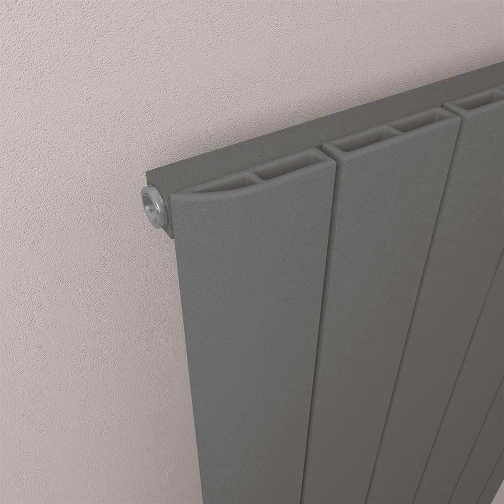 Eastbrook Panel Radiator Eastbrook Peretti Straight Vertical Aluminium Radiator in Matt Anthracite