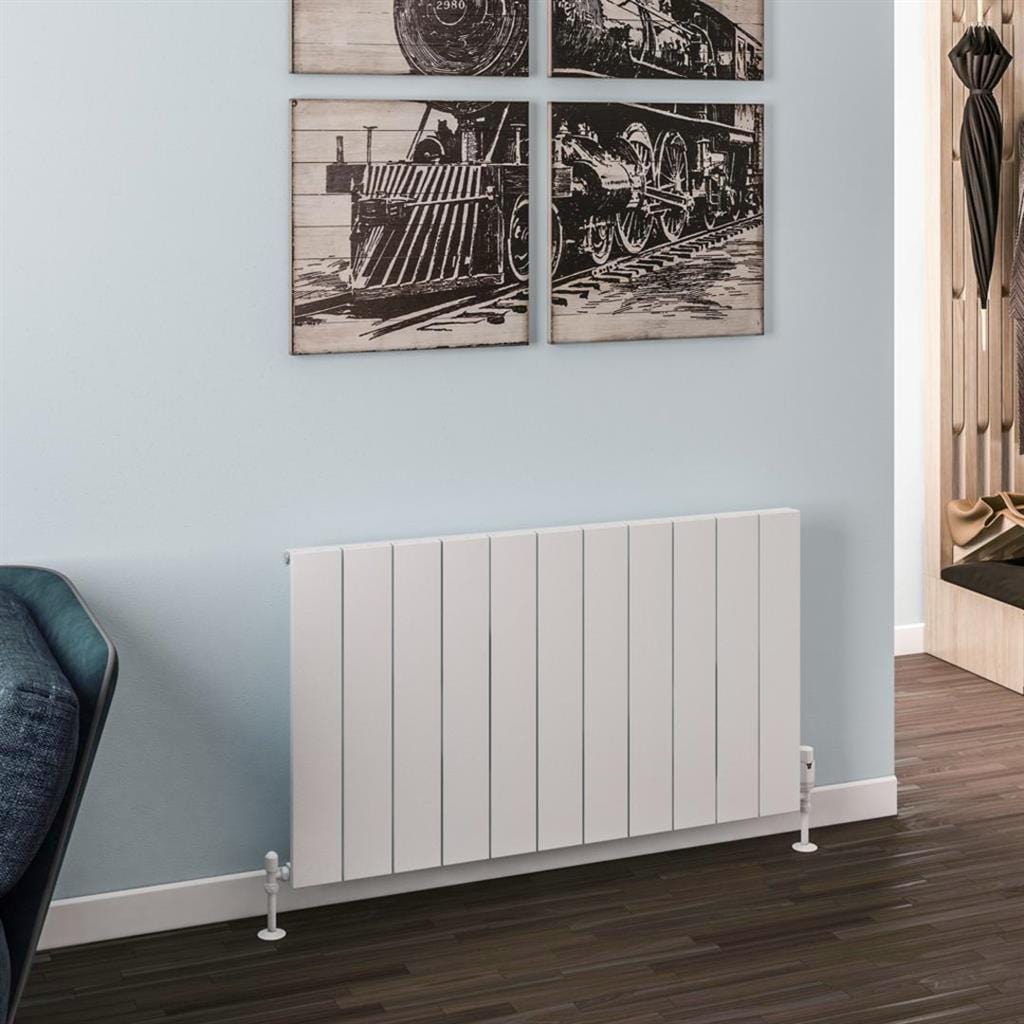 Eastbrook Panel Radiator 600 x 1040 / Dual Fuel Eastbrook Rosano Straight Horizontal Aluminium Radiator in Matt White