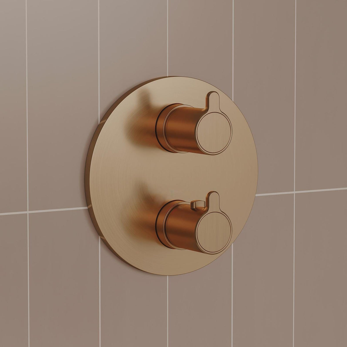 Flova Concealed Shower Valve Brushed Bronze Flova Moonlight Round 1, 2 or 3 Outlet SlimBOX Finishing Set