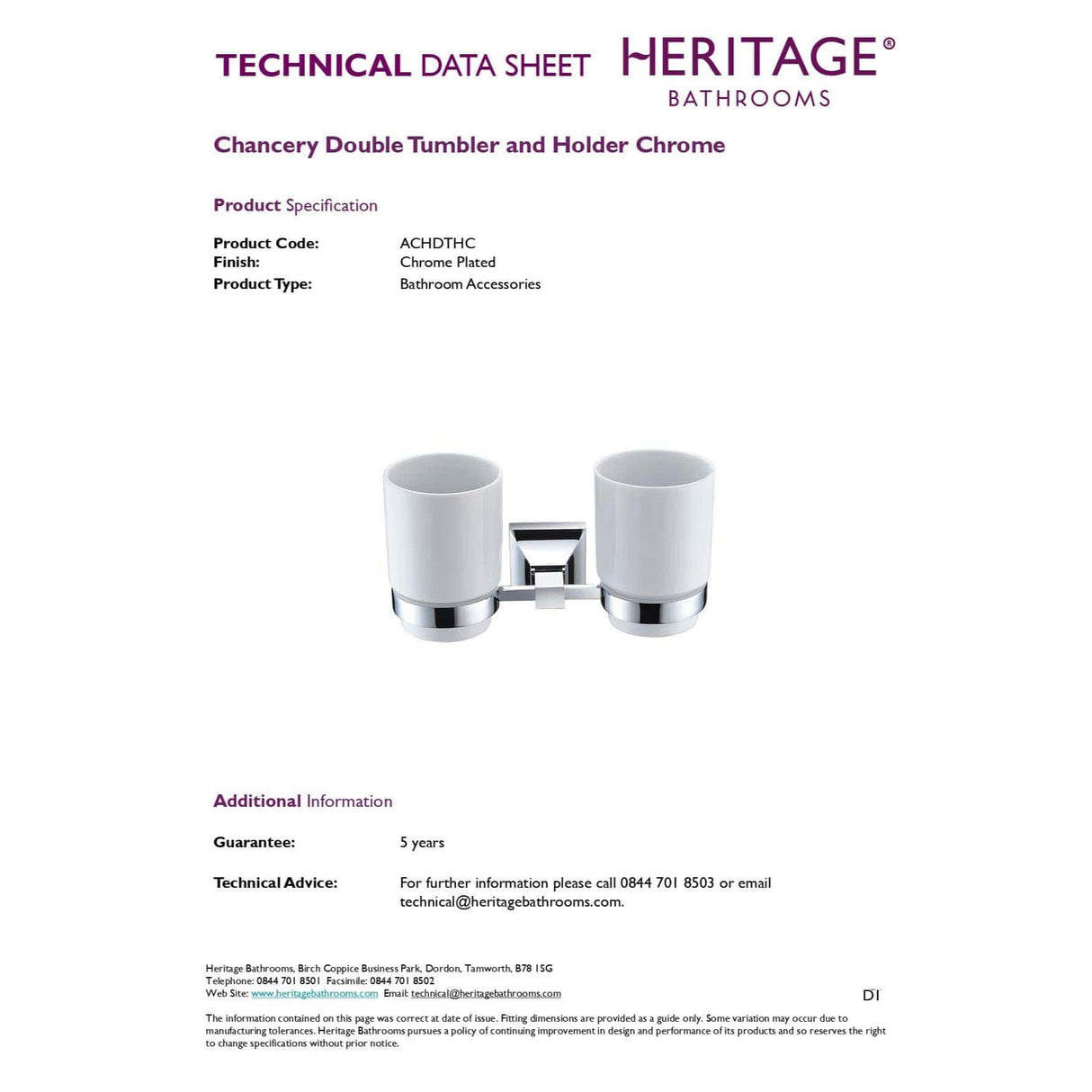 Heritage Toothbrush Holder Heritage Chancery Double Tumbler and Holder in Chrome