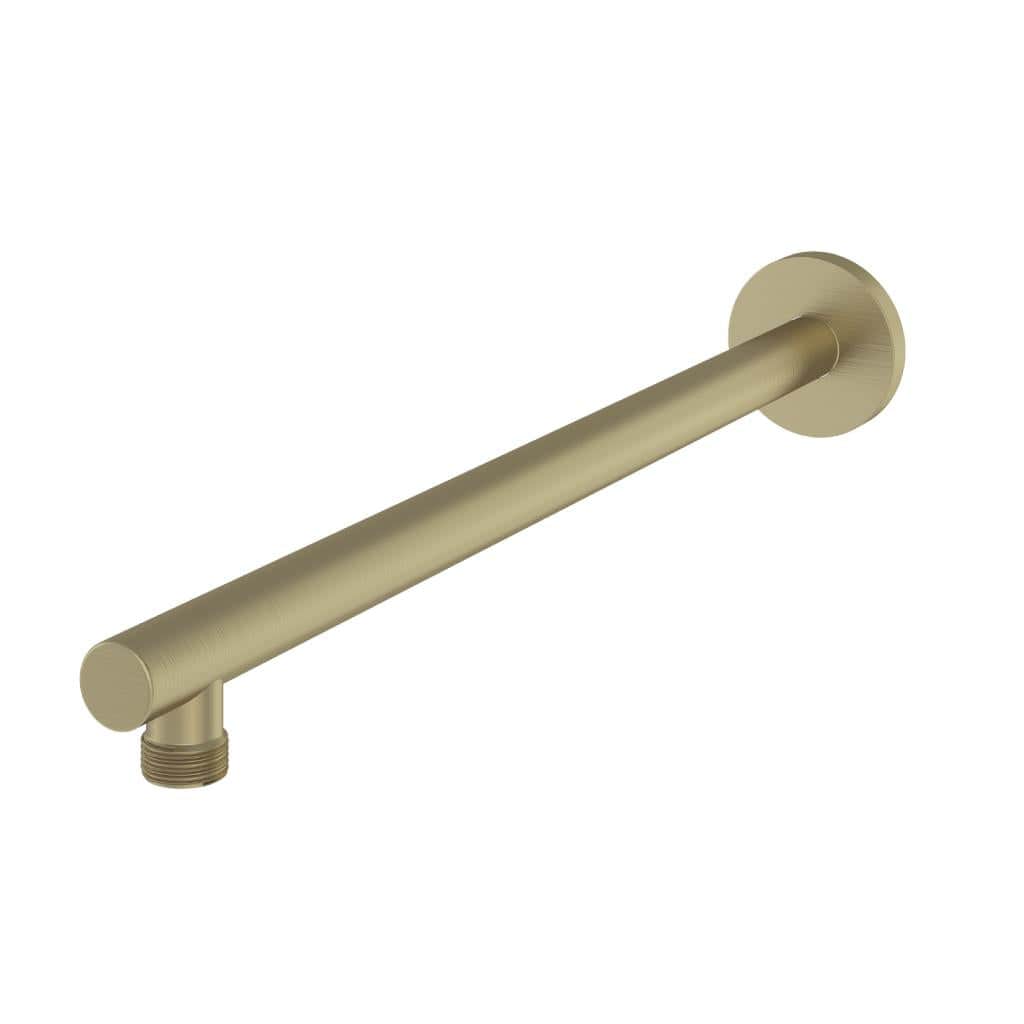 Aquarius Fixed Shower Arm Brushed Brass Aquarius Modern Round Fixed Overhead Shower Arm