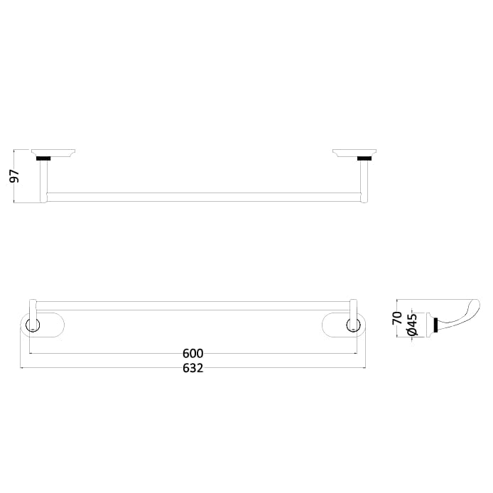 Burlington Towel Rails and Rings Burlington Guild Towel Rail