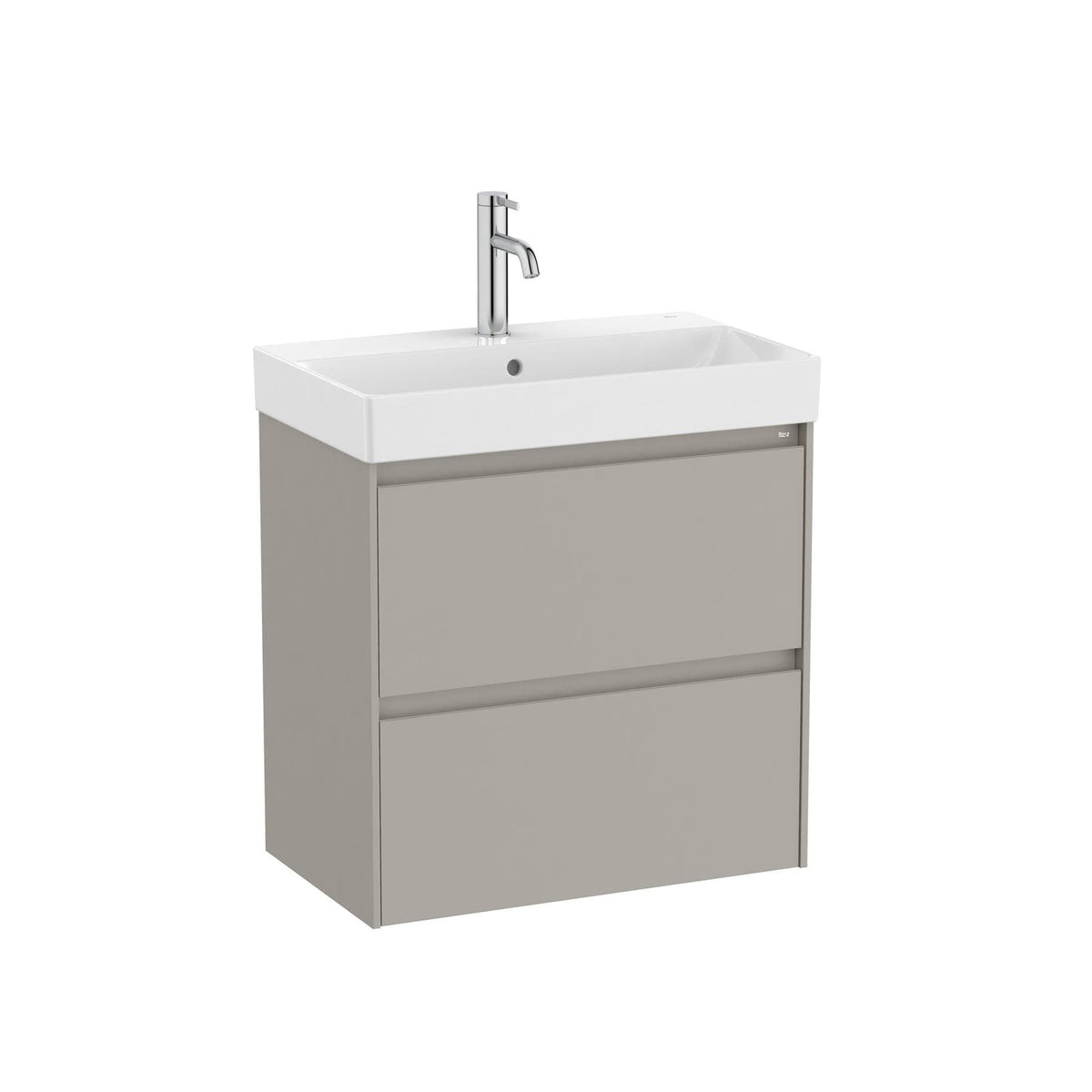 Roca Wall Mounted Vanity Unit Roca Ona 600mm Compact Wall Mounted Two Drawer Vanity Unit with Basin