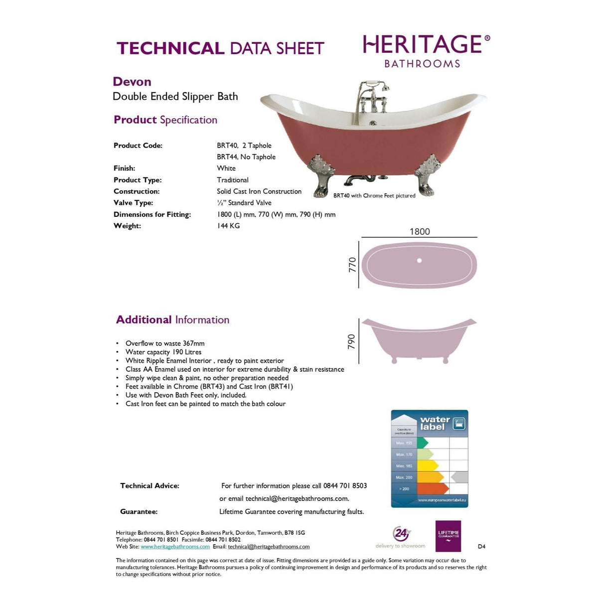 Heritage Roll Top and Slipper Freestanding Bath Heritage Devon Freestanding Cast Iron Bath with Feet