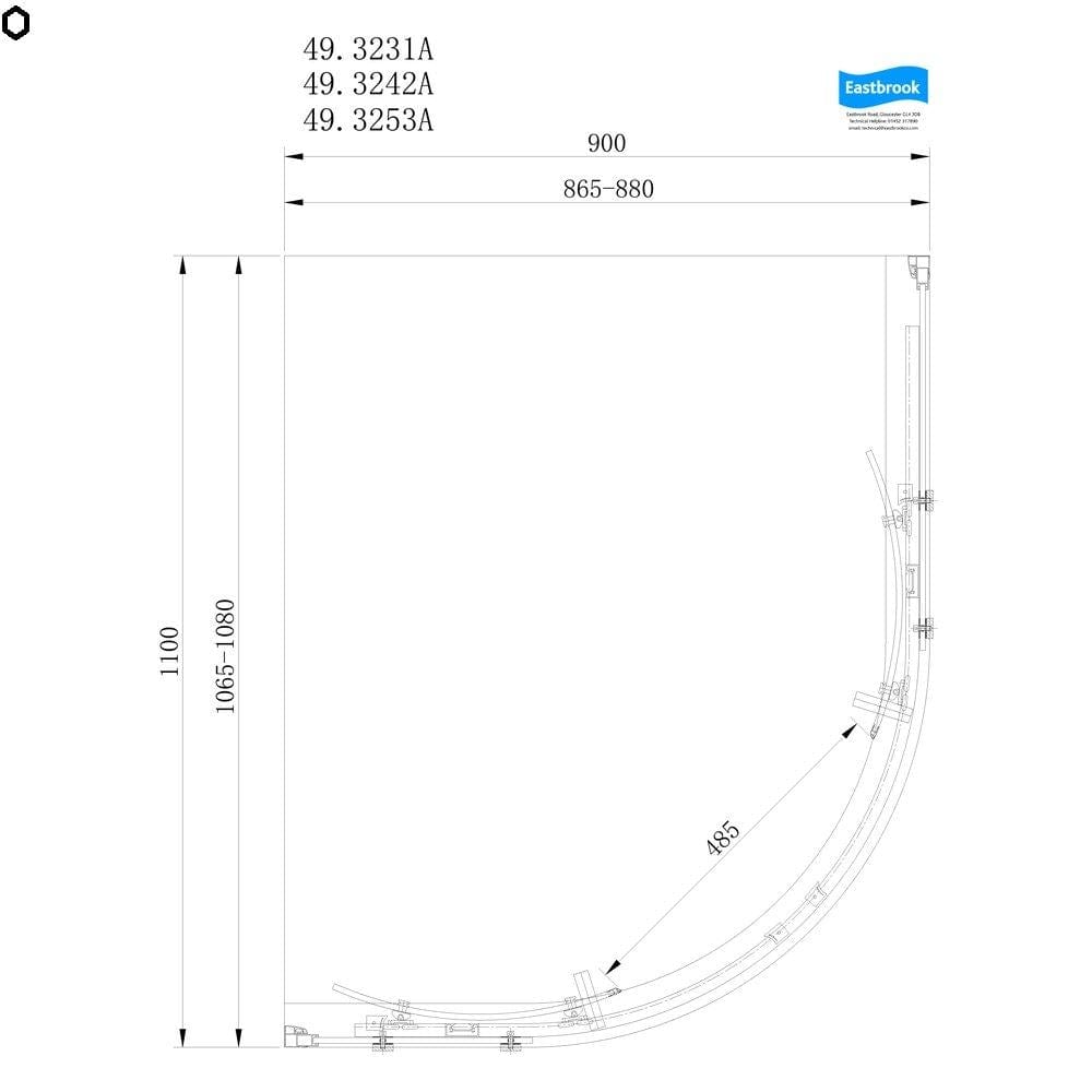 Eastbrook Corniche 2000 8mm Quadrant Shower Enclosure
