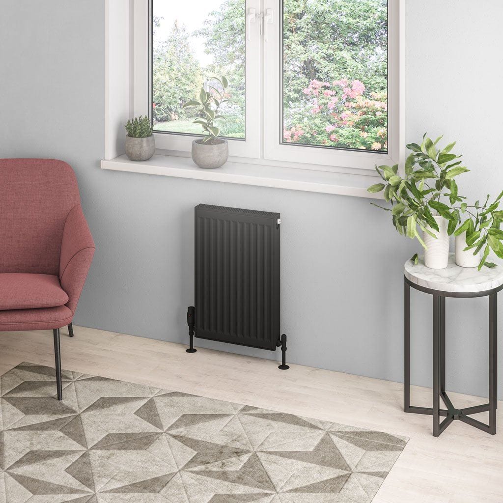 Aquarius Type 21 600 x 400mm Aquarius Type 21 Compact Panel Radiator In Matt Black