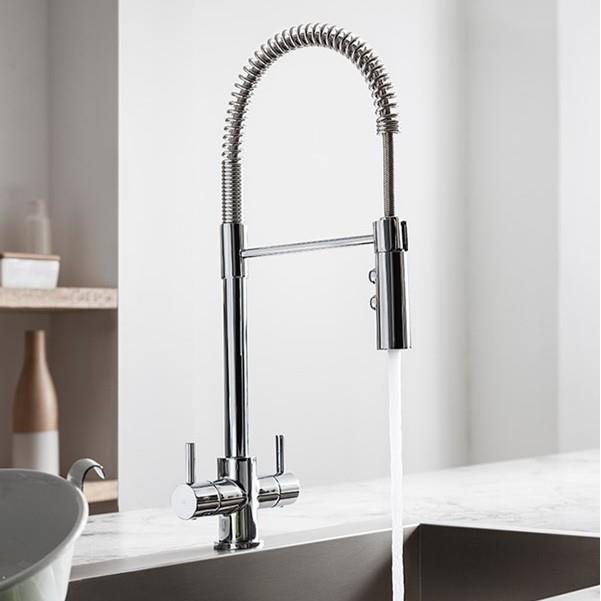 Crosswater Cook Dual Control Kitchen Mixer Tap with Flexi Spray