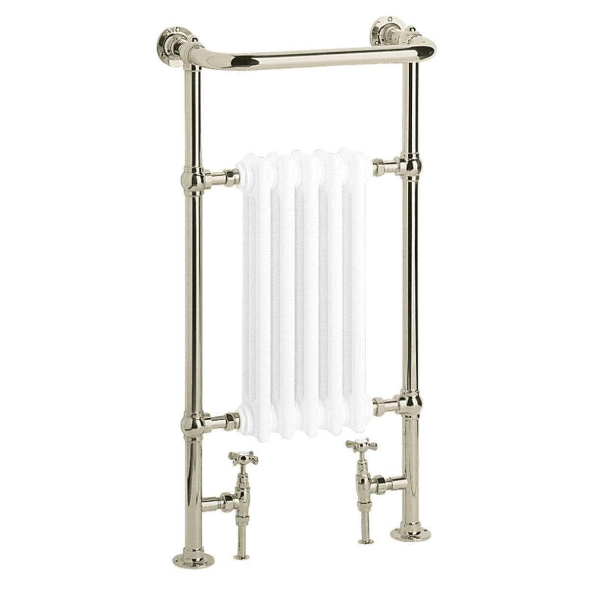 Heritage Traditional Towel Rails Heritage Baby Clifton Traditional Straight Vertical Heated Towel Radiator - 940 x 498mm in Vintage Gold/White