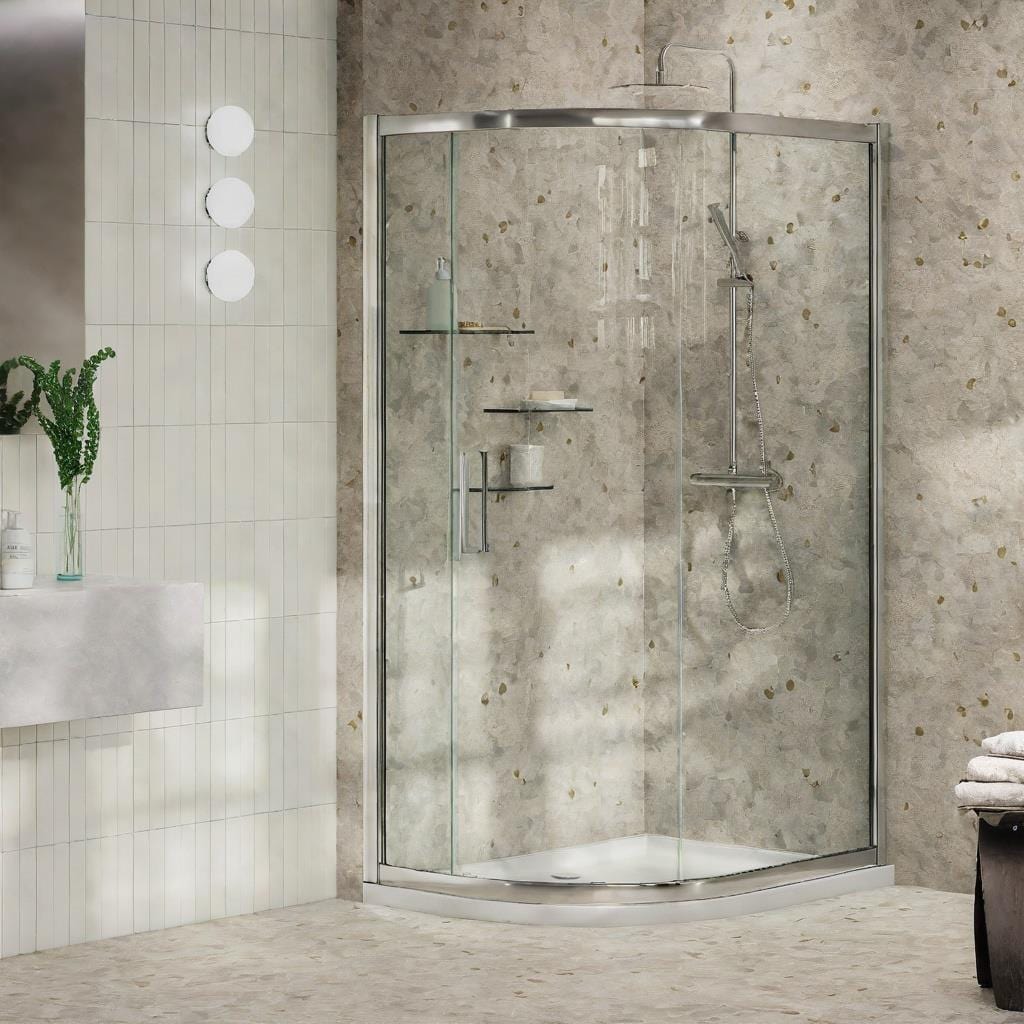 Aquarius Quadrant Shower Enclosure Silver / 1000mm x 800mm Aquarius Pluvia 8mm Quadrant Single Sliding Shower Door