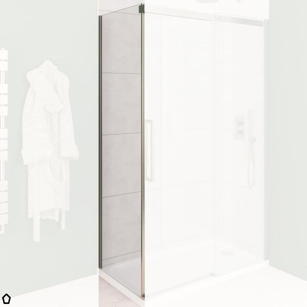 Eastbrook Side Panel Brushed Brass / 1000mm Eastbrook Corniche 2000 8mm Side Panel for Sliding Doors