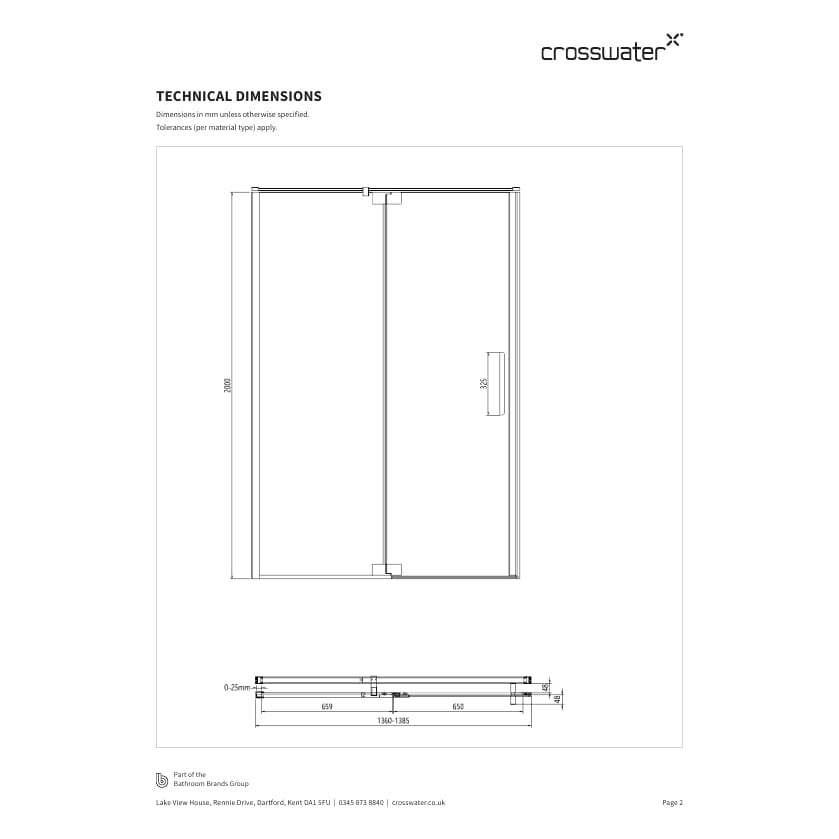 Crosswater Pivot Shower Door Crosswater Optix 10 10 Pivot Shower Door with Inline Panel