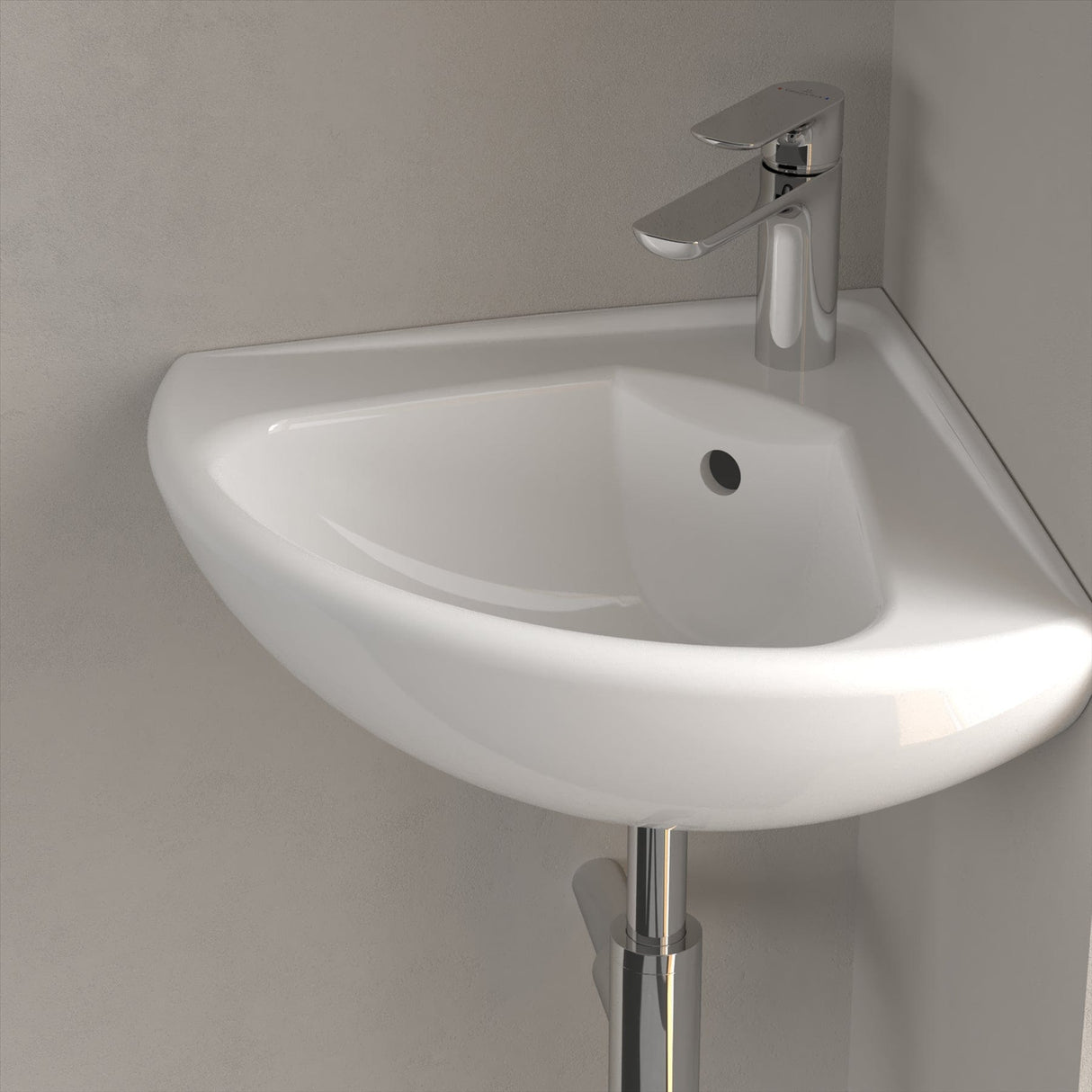Villeroy & Boch Cloakroom Basin Villeroy & Boch O.novo 415mm Corner Cloakroom Basin in White Alpin