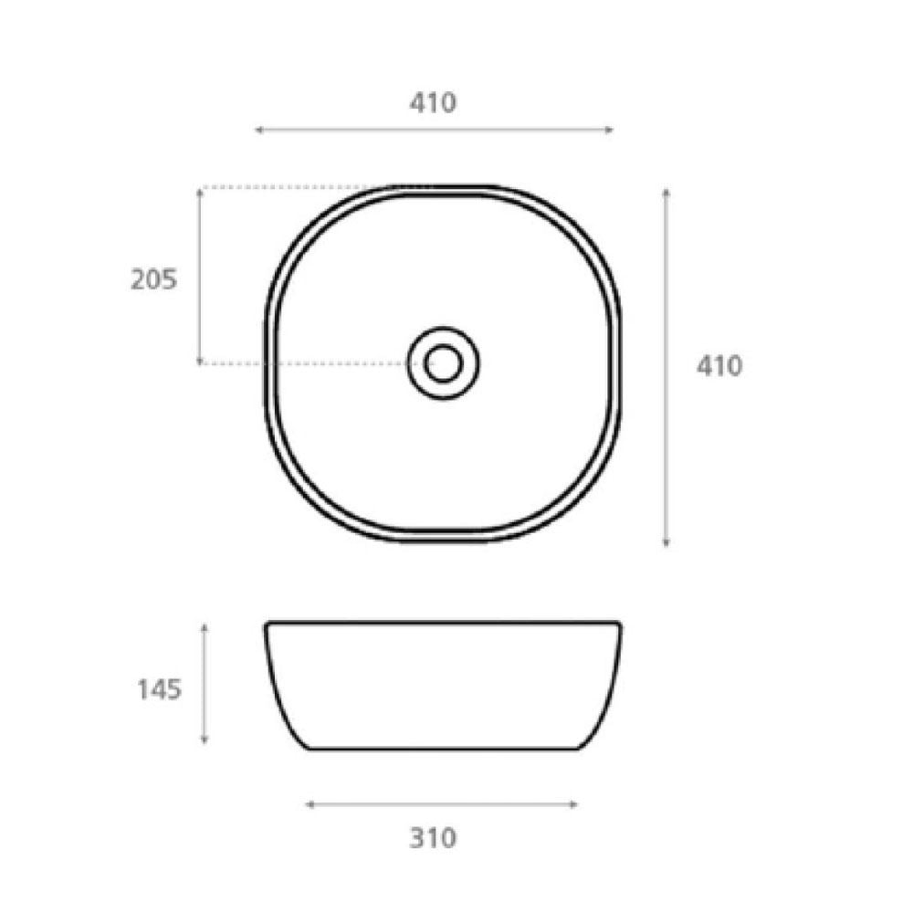 Crosswater Real Square 410mm Countertop Basin