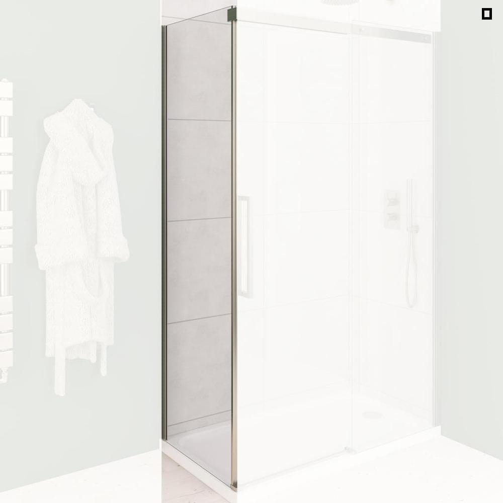 Eastbrook Side Panel Brushed Brass / 760mm Eastbrook Corniche 2000 8mm Side Panel for Sliding Doors