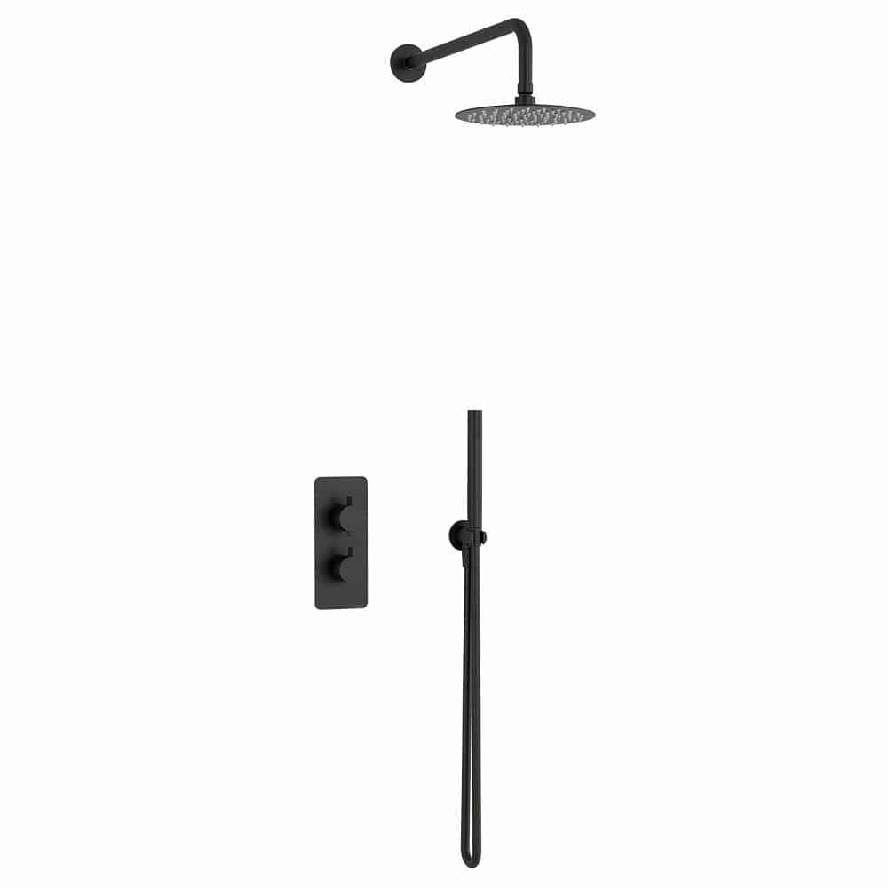 Imex Concealed Shower Set Imex Ravine 2 Handle, 2 Outlet Shower Set with 200mm Rainfall Shower Head, Pencil Handset and Hose