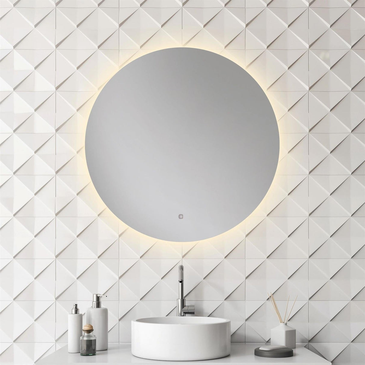 HiB Illuminated Mirror HiB Theme Round LED Illuminated Mirror