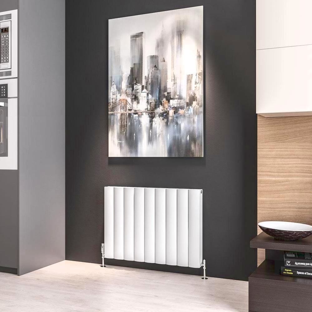 Eastbrook Panel Radiator 600 x 850 / Electric Only Eastbrook Guardia Straight Horizontal Aluminium in Matt White
