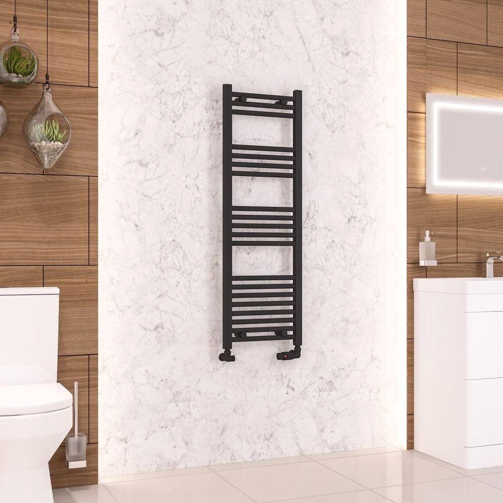 Eastbrook Wendover Straight Vertical Heated Towel Rail in Matt Black