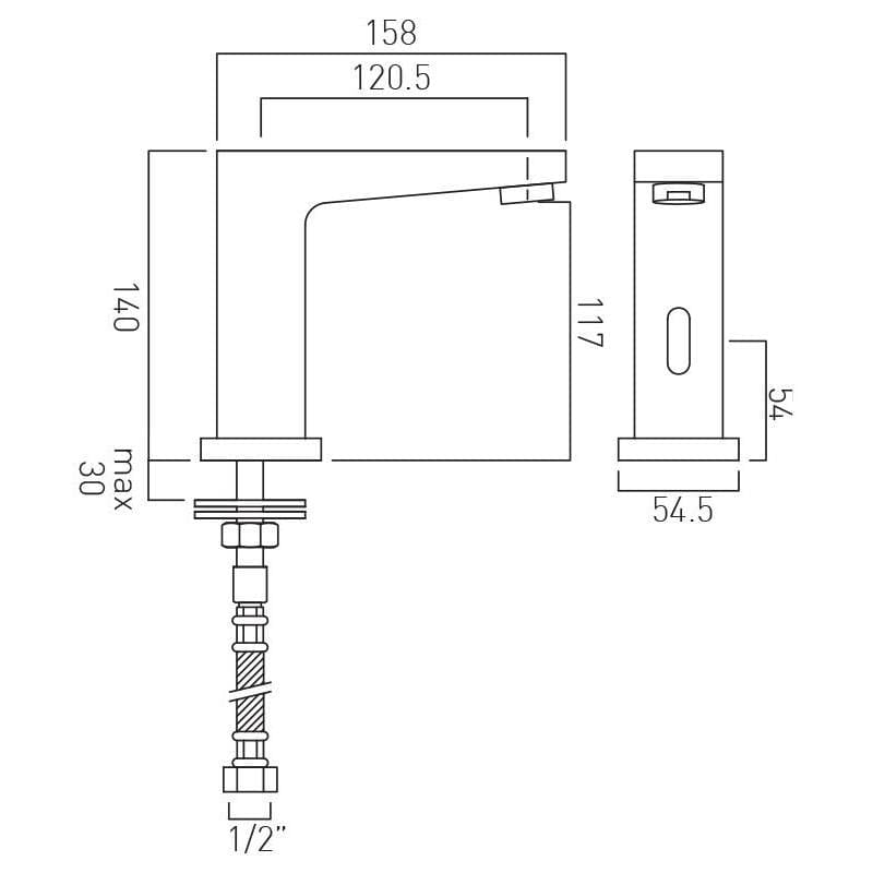 Vado Infrared Tap Vado I-Tech Life Infra-Red Mono Basin Mixer Tap in Chrome
